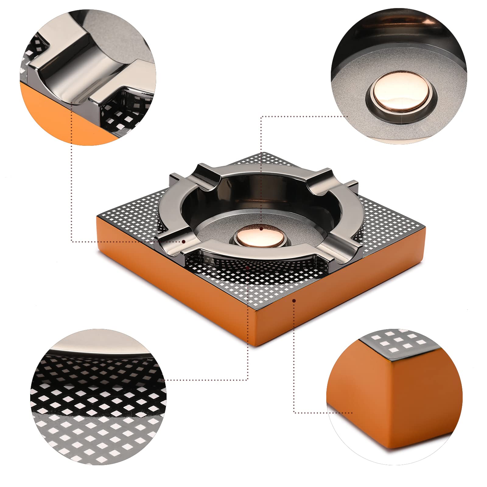 OILP Cigar Ashtray polished gunmetal finish adds modern flair