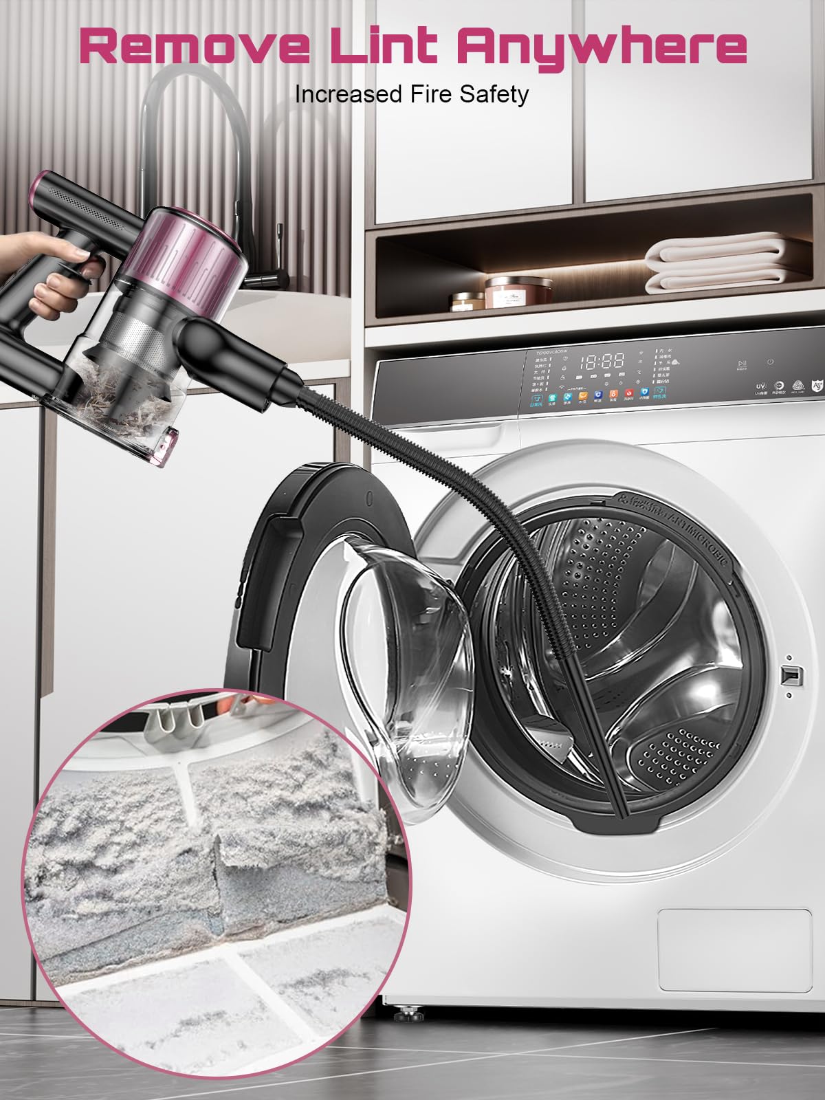 OIRFND 10-in-1 attachments reach sofas, curtains, and car interiors.