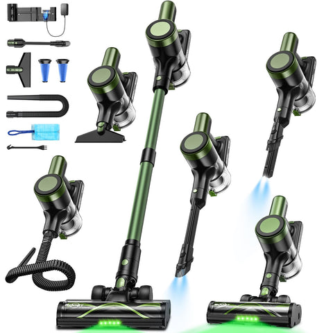OIRFND cordless vacuum showing 58kPa suction for deep floor cleaning