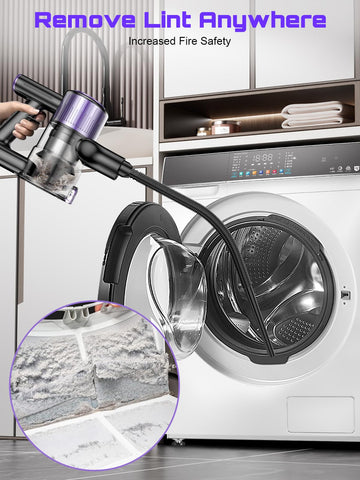 OIRFND 29-inch extended hose reaches into vents and corners