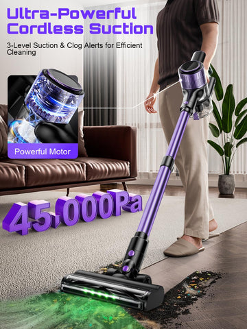 OIRFND vacuum with strong suction for quick pickups across surfaces