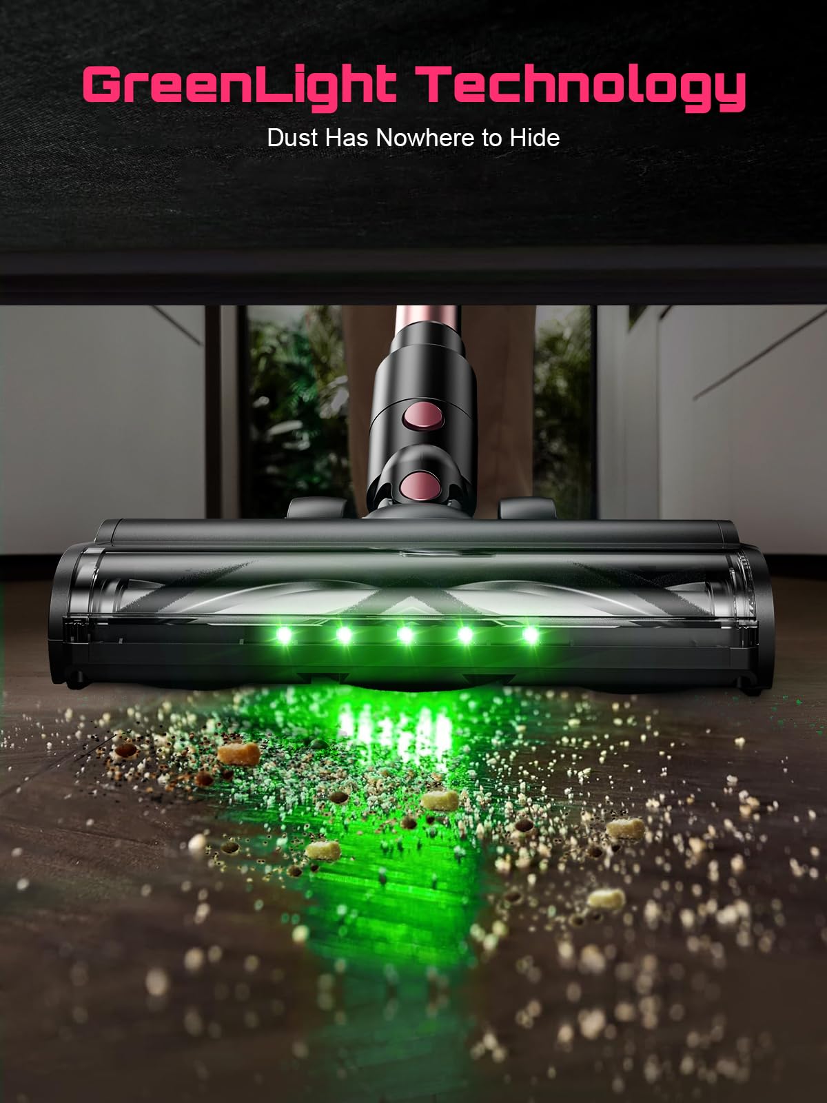 OIRFND 29-inch hose extends reach to vents and high corners.