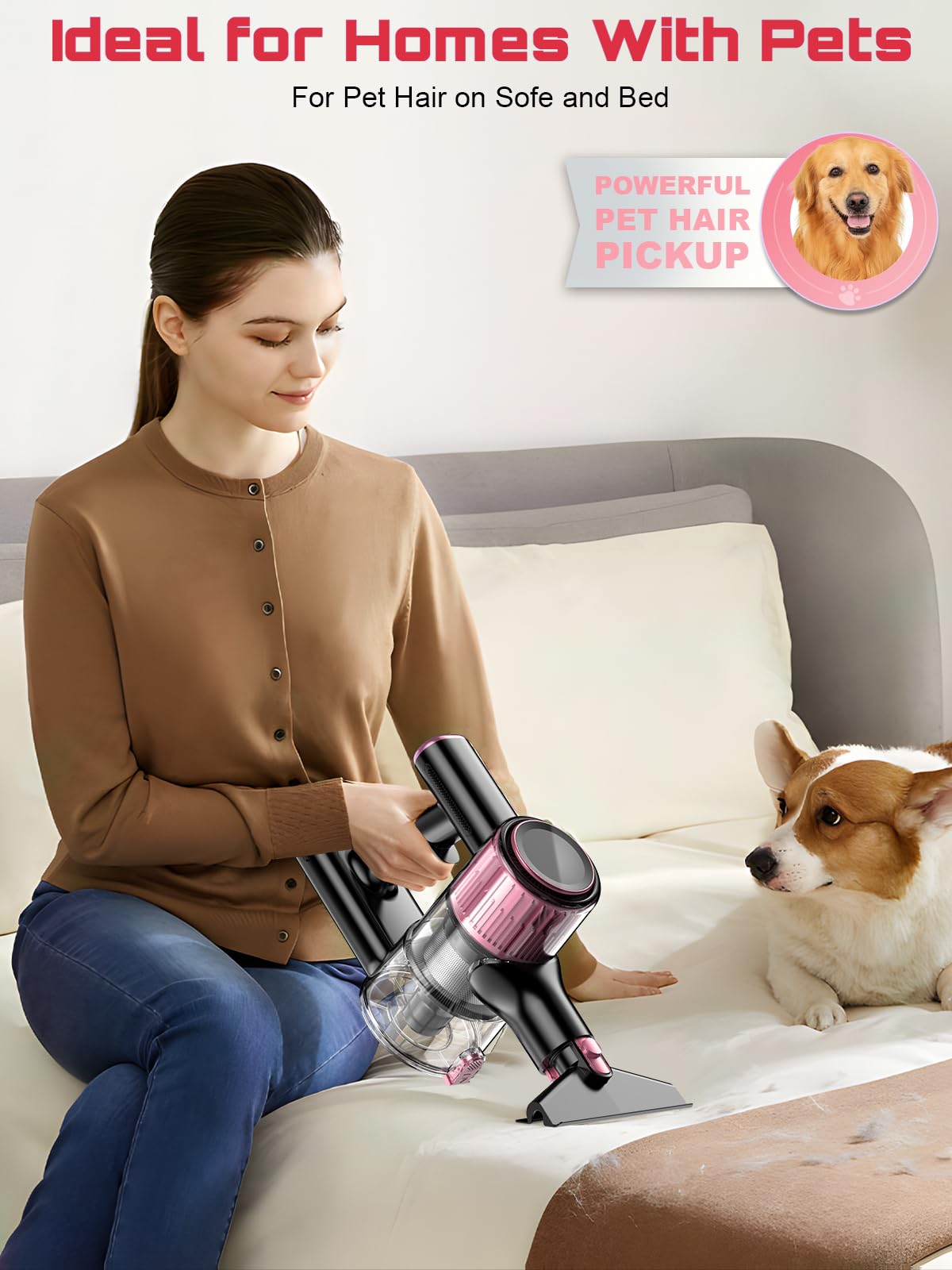 OIRFND cordless vacuum with LED display for at-a-glance controls.