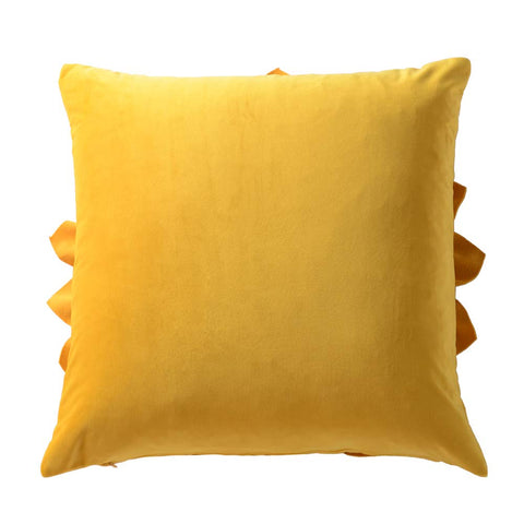 OiseauVoler yellow decorative pillow on sofa enhances color and comfort