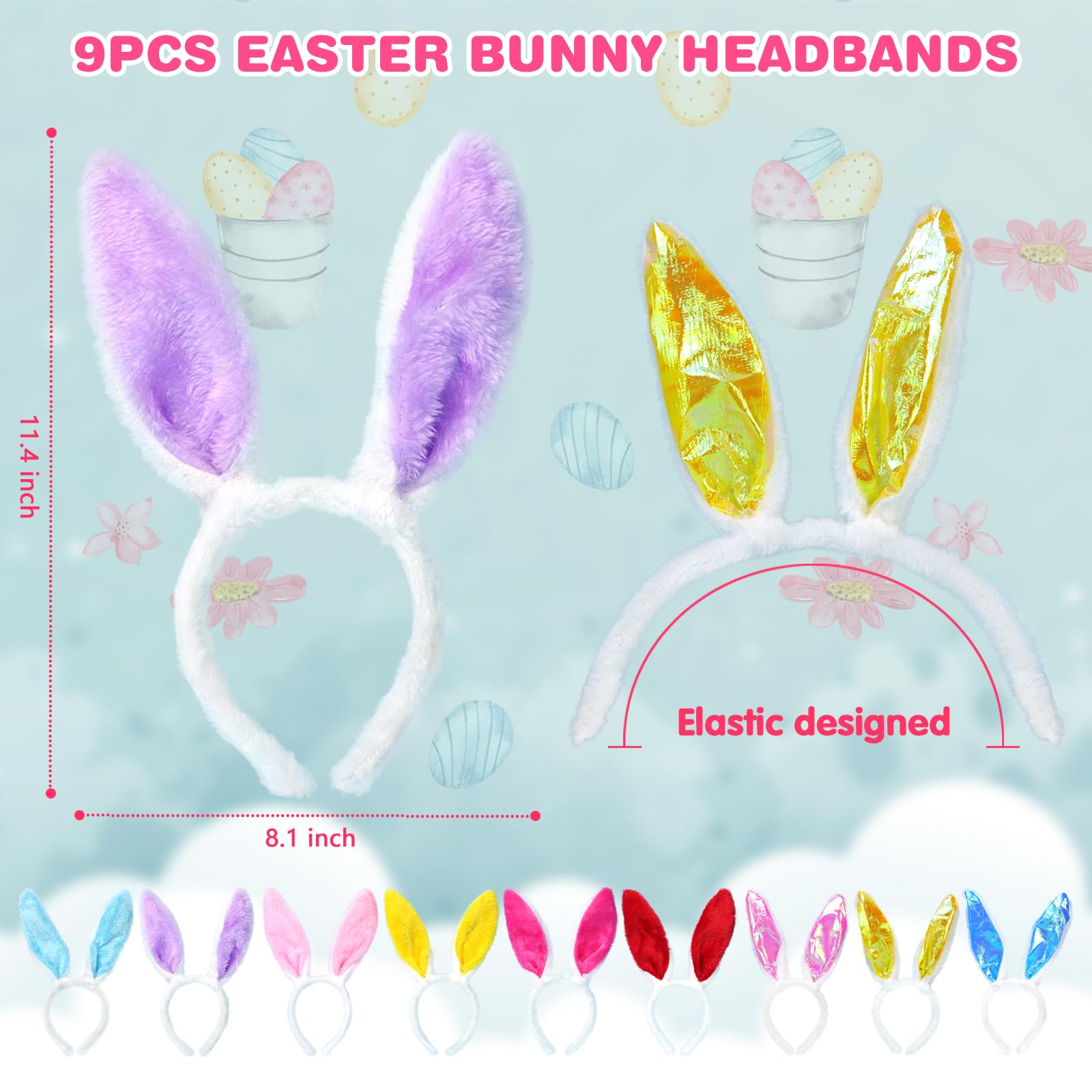 Close-up of Oiuros bunny ears headbands with plush and wire for adjustable fit