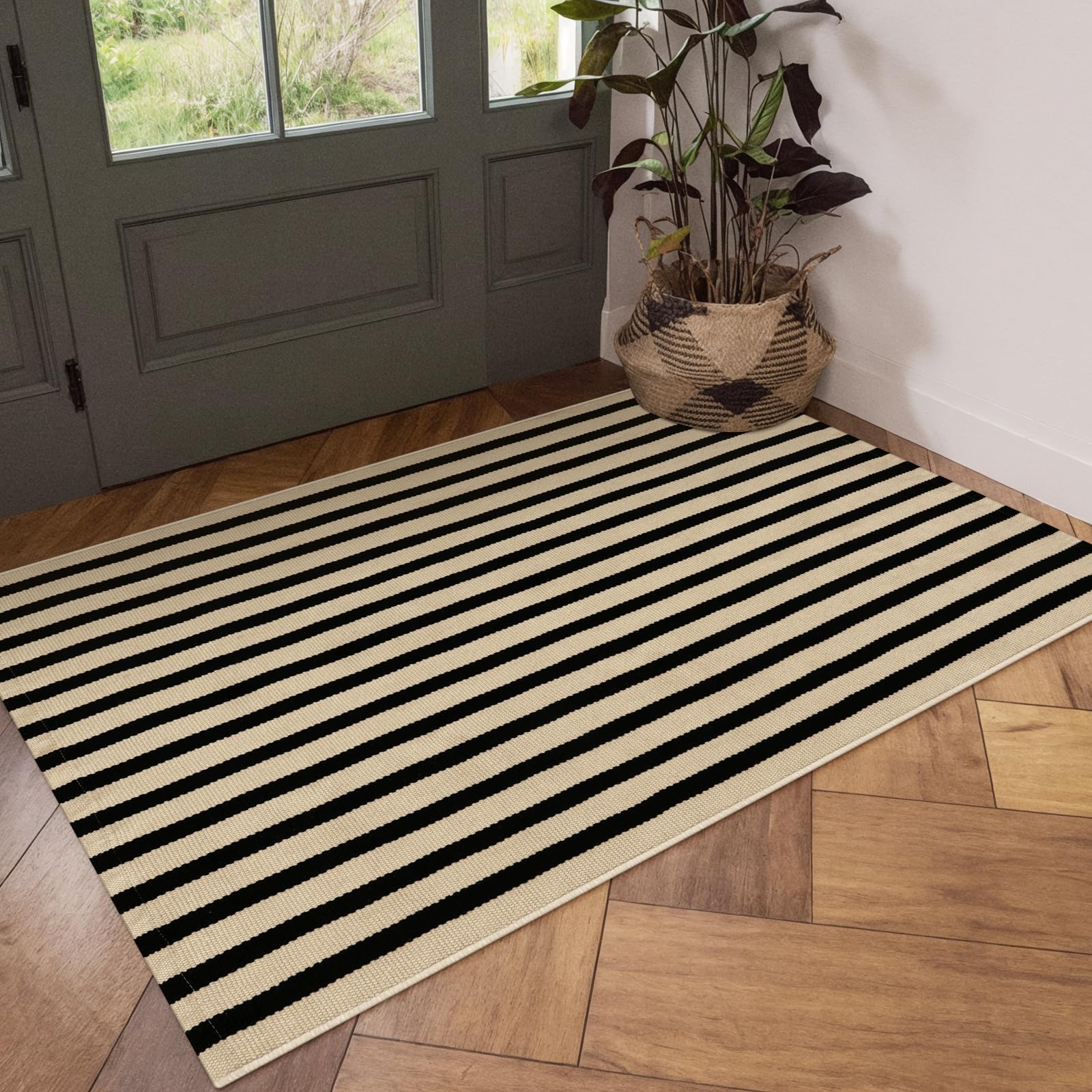 OJIA machine-washable rug care for quick cleanup after busy days.