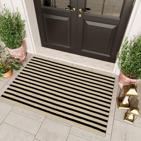 OJIA patio deck rug with soft weave for comfortable outdoor spaces.