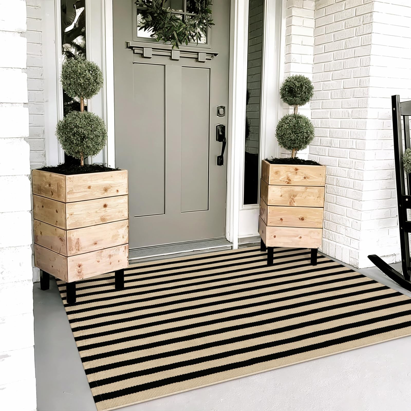 OJIA Washable Outdoor Rug 3x5: durable and easy to clean for high-traffic entryways.