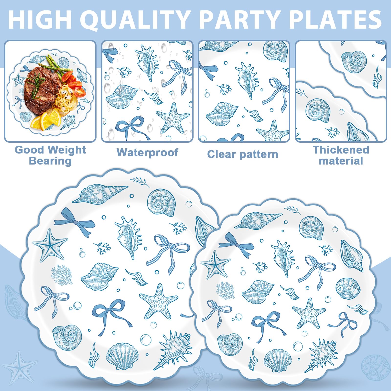 ojustbeok blue bow napkins coordinated with plates for entertaining