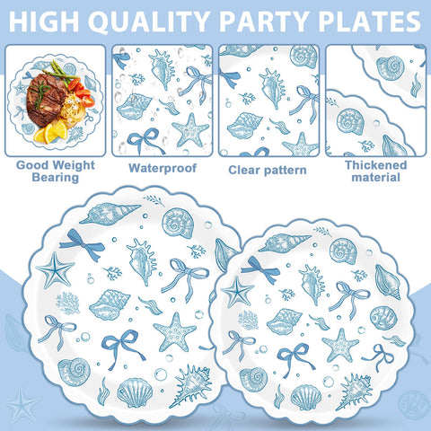 ojustbeok blue bow napkins coordinated with plates for entertaining