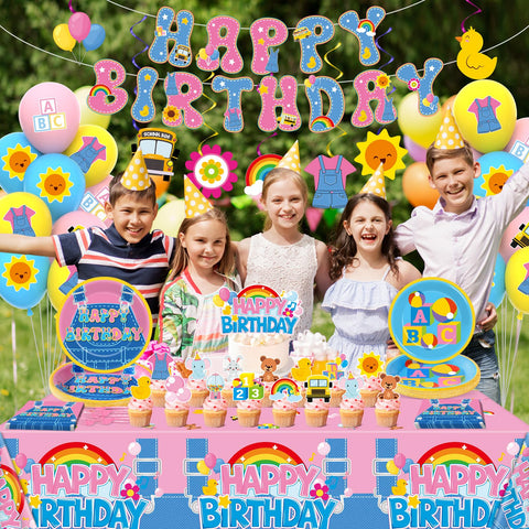 OjustBeOK hanging swirl decorations add vibrant flair for photos.