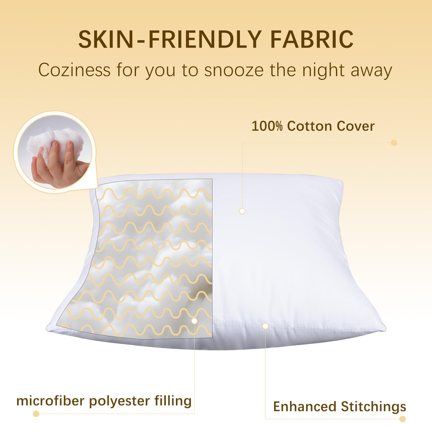OKBA cotton-cover pillow insert stays breathable and comfortable over time