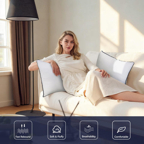 OKBA cotton-cover pillow inserts feel breathable and comfortable against skin.