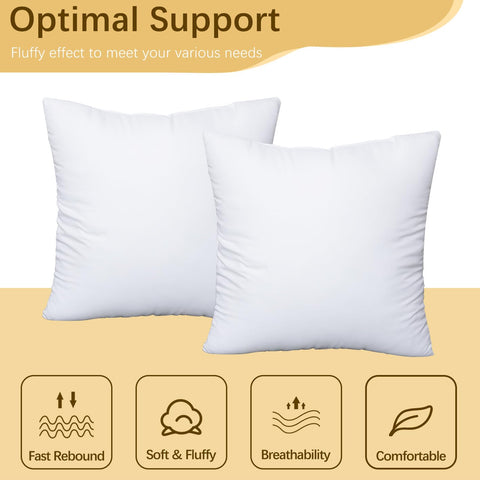 OKBA two-pack pillow inserts fit 20x20 covers with secure shape