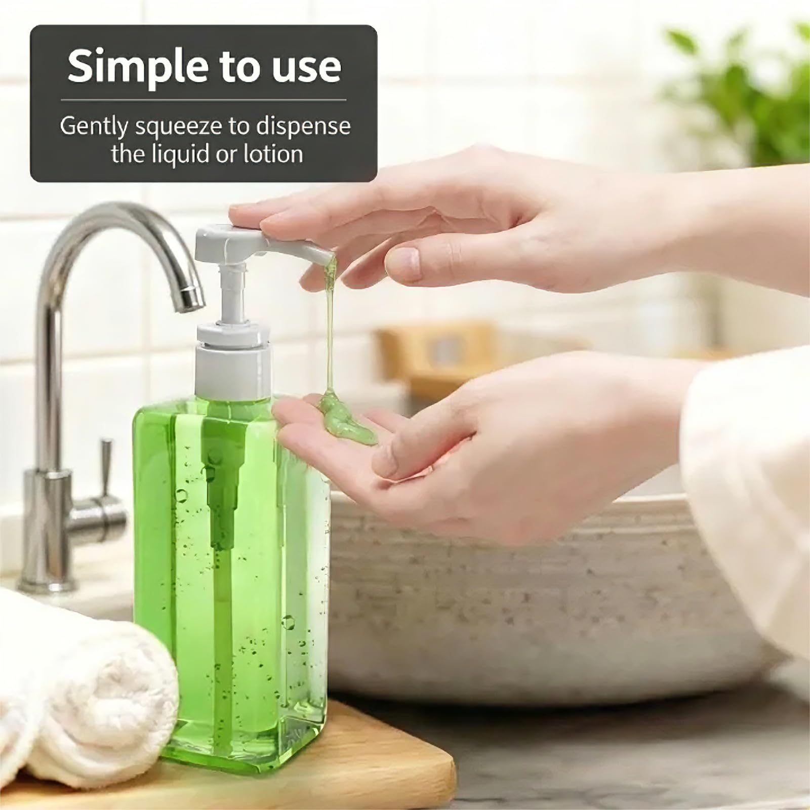 Okllen bathroom counter dispenser complements any decor