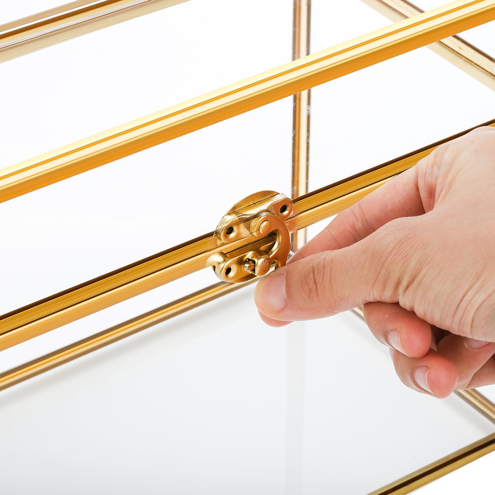Okllen Gold Rim Card Box adds vintage decor elegance.