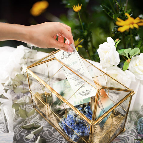 Okllen glass card box soft line design for modern decor