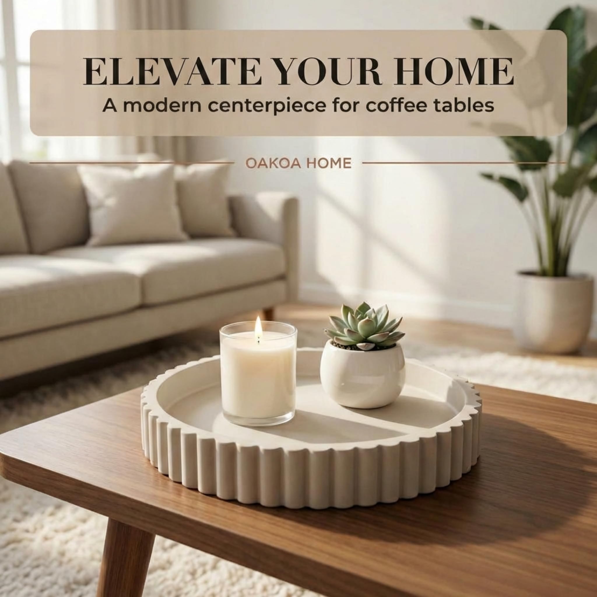 OAKOA kitchen island tray in contemporary design for organized entertaining