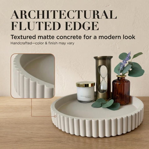 OAKOA modern home decor concrete tray showcasing artisanal craftsmanship