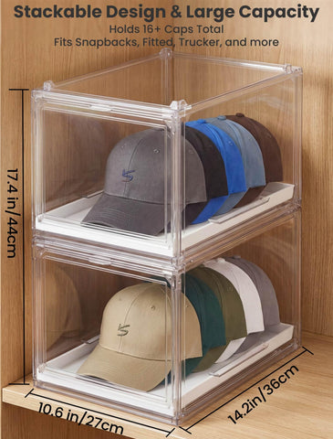 OKPOW crystal-clear display showcases hats like a retail rack