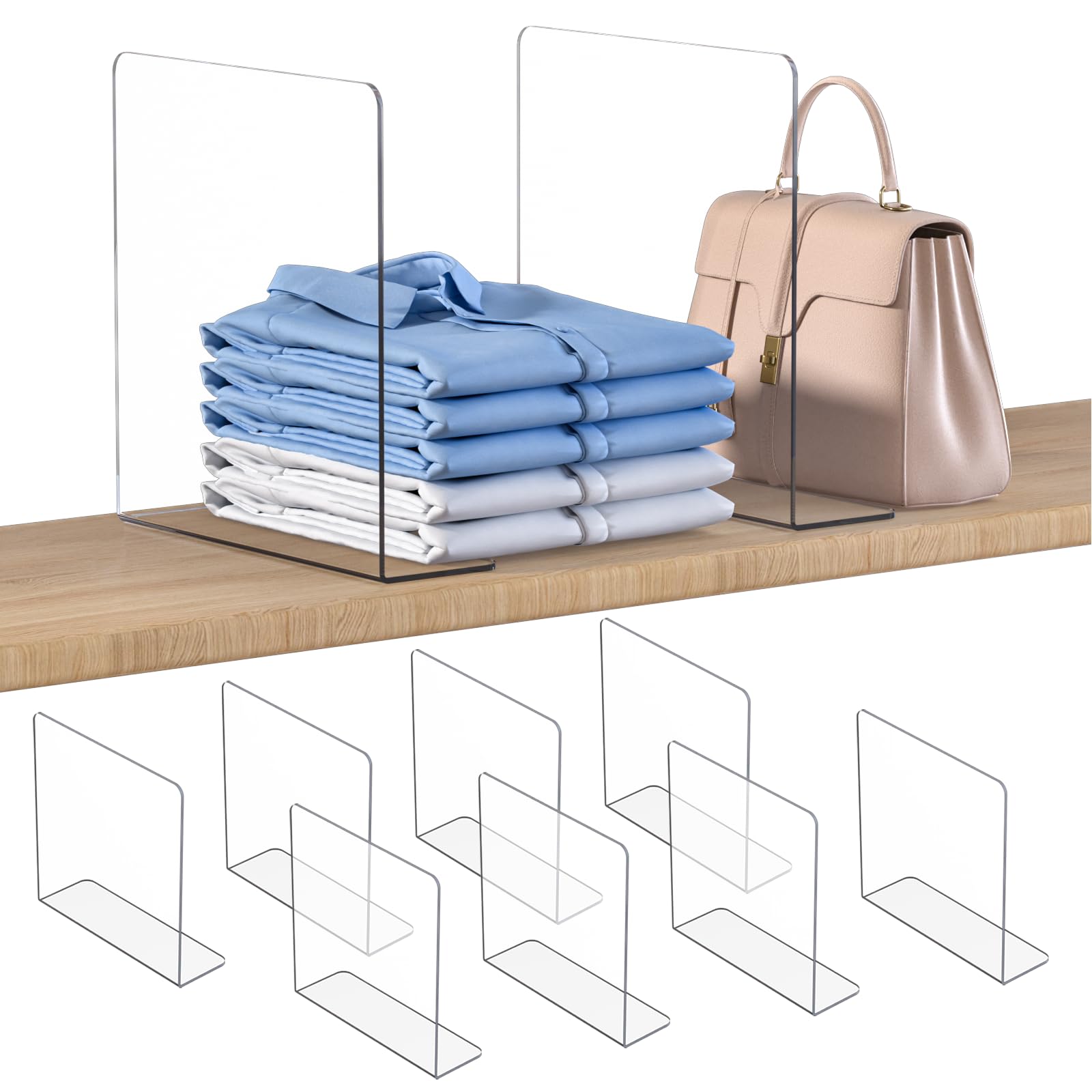 OKPOW shelf dividers 12in tall organize a wood shelf without tools.