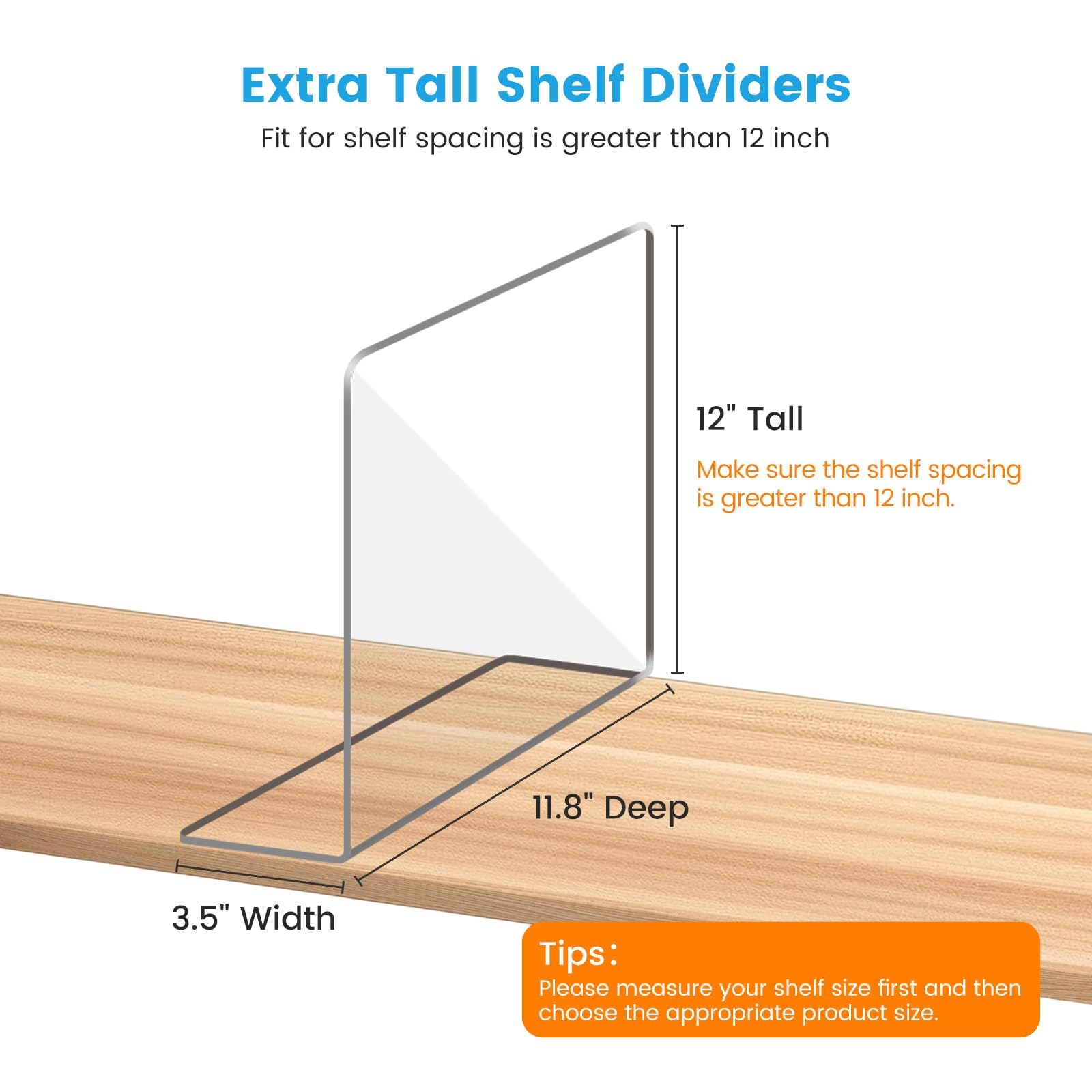 OKPOW durable acrylic dividers provide sturdy separation for garments.