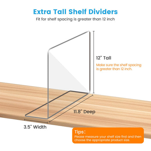 OKPOW durable acrylic dividers provide sturdy separation for garments.