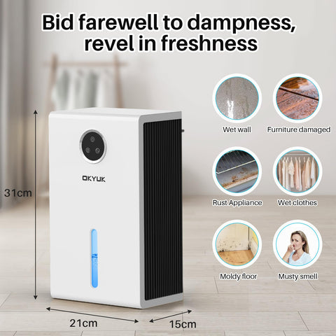 OKYUK dehumidifier in a compact portable form for small spaces