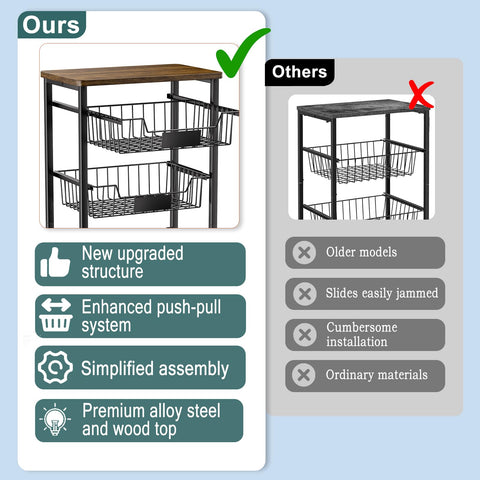 OKZEST apartment-friendly cart fits small kitchens without compromising capacity.