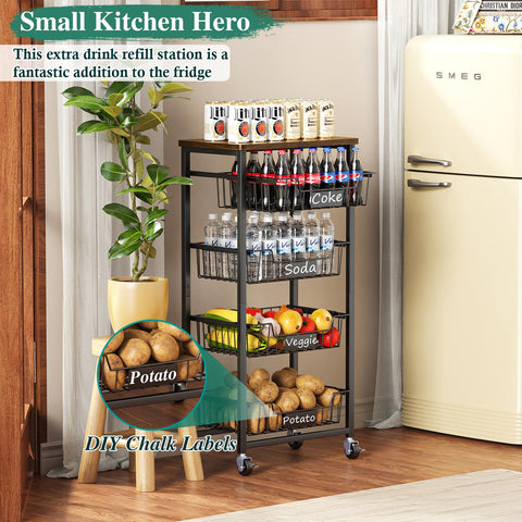 OKZEST compact design expands pantry space beside existing shelves.