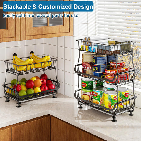 OKZEST large-capacity cart keeps pantry items within reach.