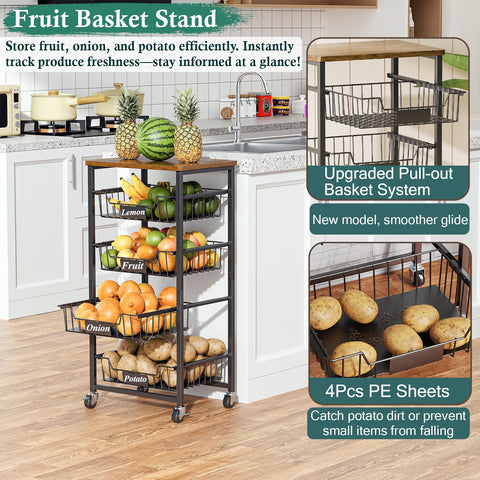 OKZEST ventilated fruit baskets keep produce fresh and visible.