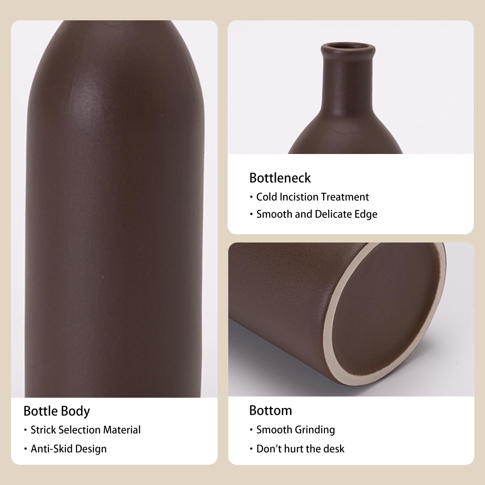 Dried stems in OLACHIKKO vases create natural focal points.