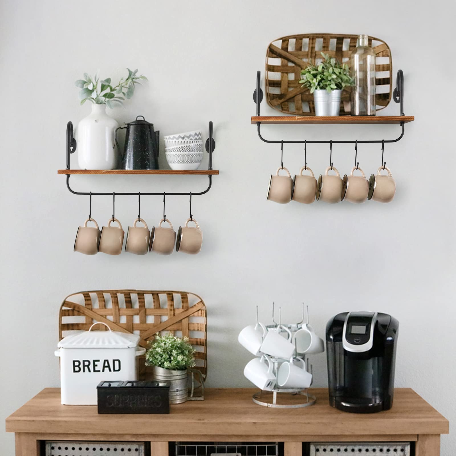 Olakee bathroom shelf with towel rack option to reduce counter clutter