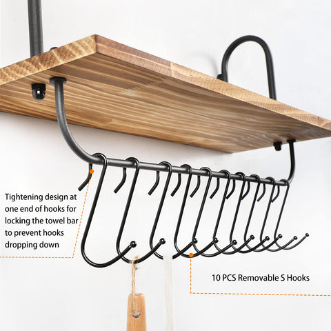 Olakee coffee bar shelf showcasing mugs and coffee accessories in rustic style