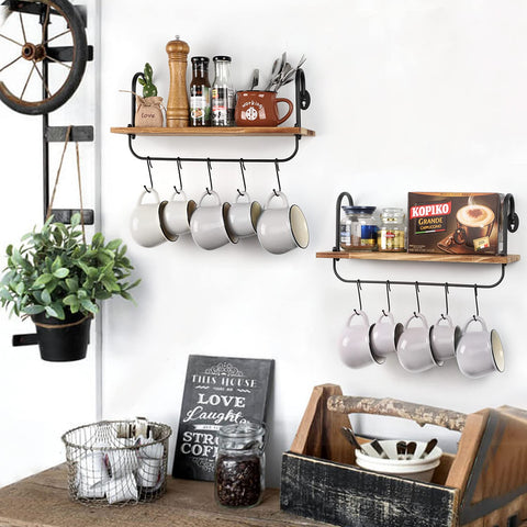 Olakee heavy-duty pine wood shelves with matte brackets for lasting use