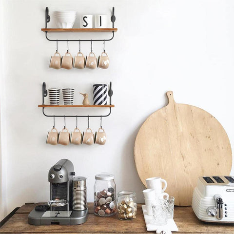 Olakee set of 2 rustic shelves adds versatile storage to any room
