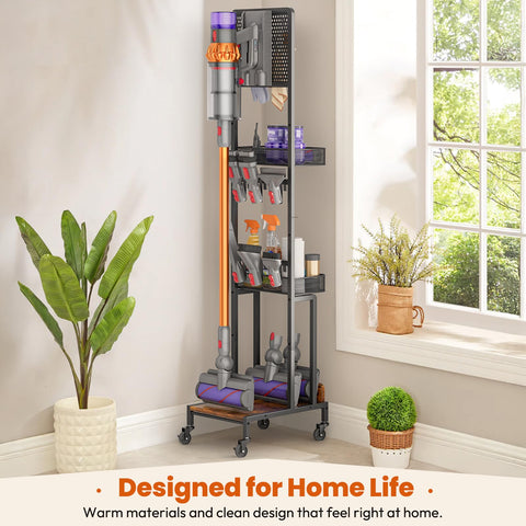 Olakee vacuum stand with cable management reduces clutter