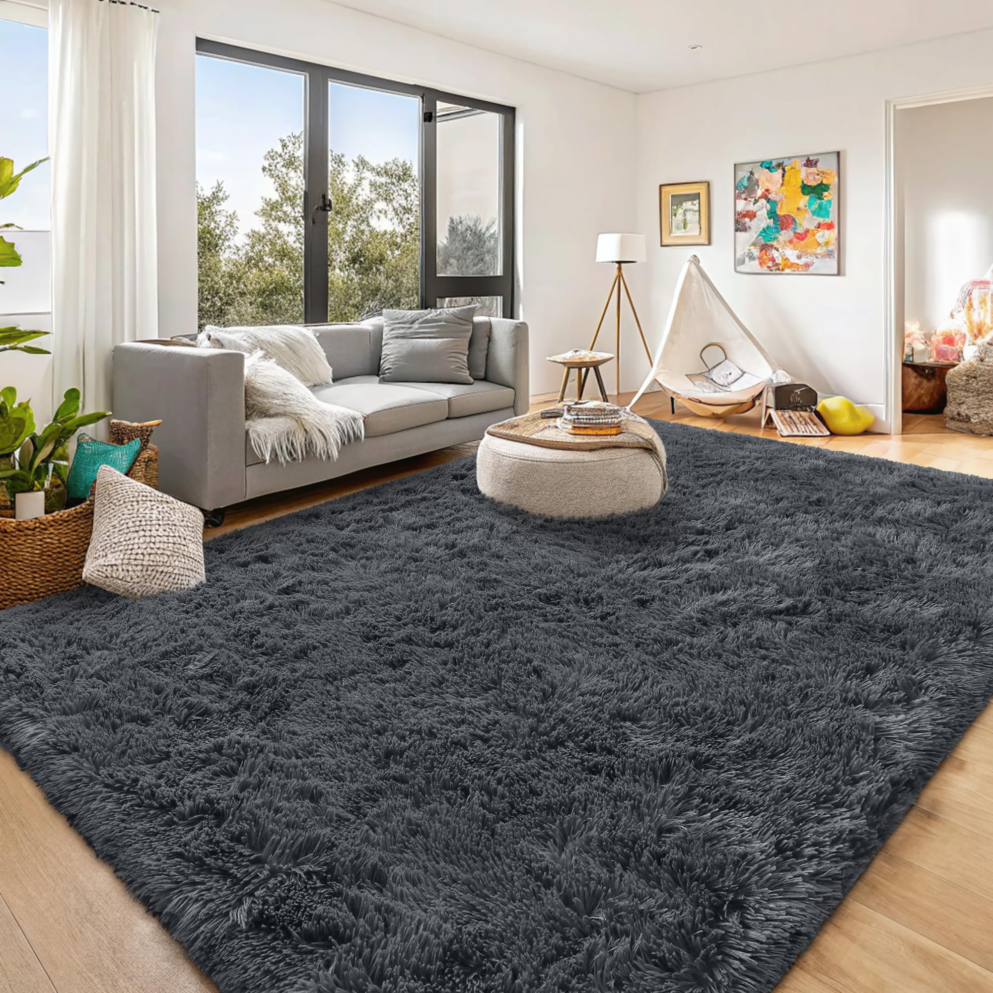 OLANLY rug vacuum packed in eco-friendly packaging.