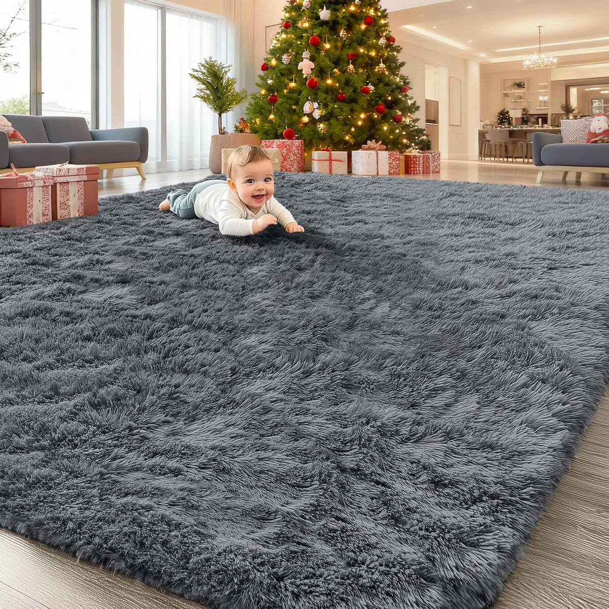 OLANLY 8x10 rug plush pile for cozy living room comfort.