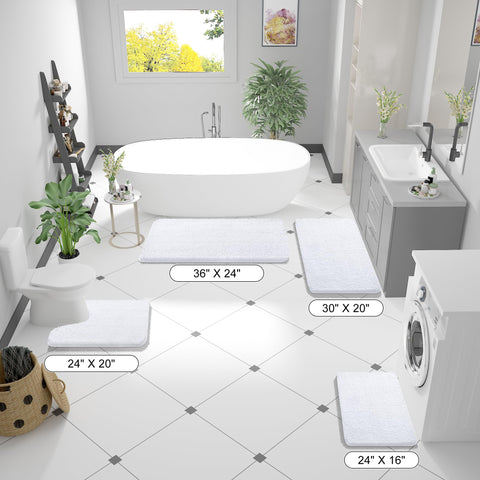 OLANLY absorbent bath mat with dense chenille soaks up water quickly.