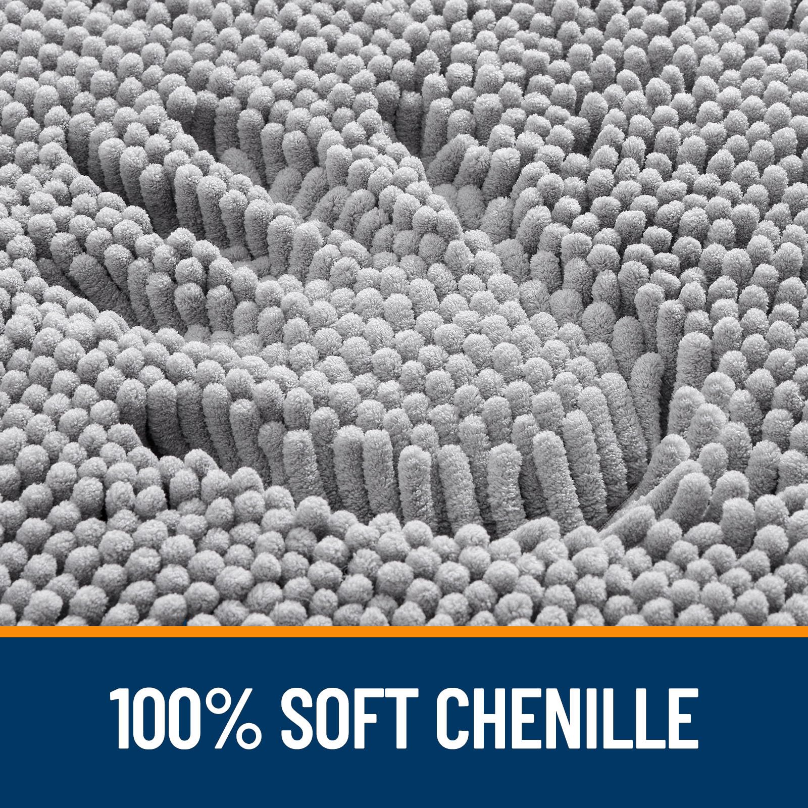OLANLY absorbent bath rug dense chenille soaks up water efficiently.