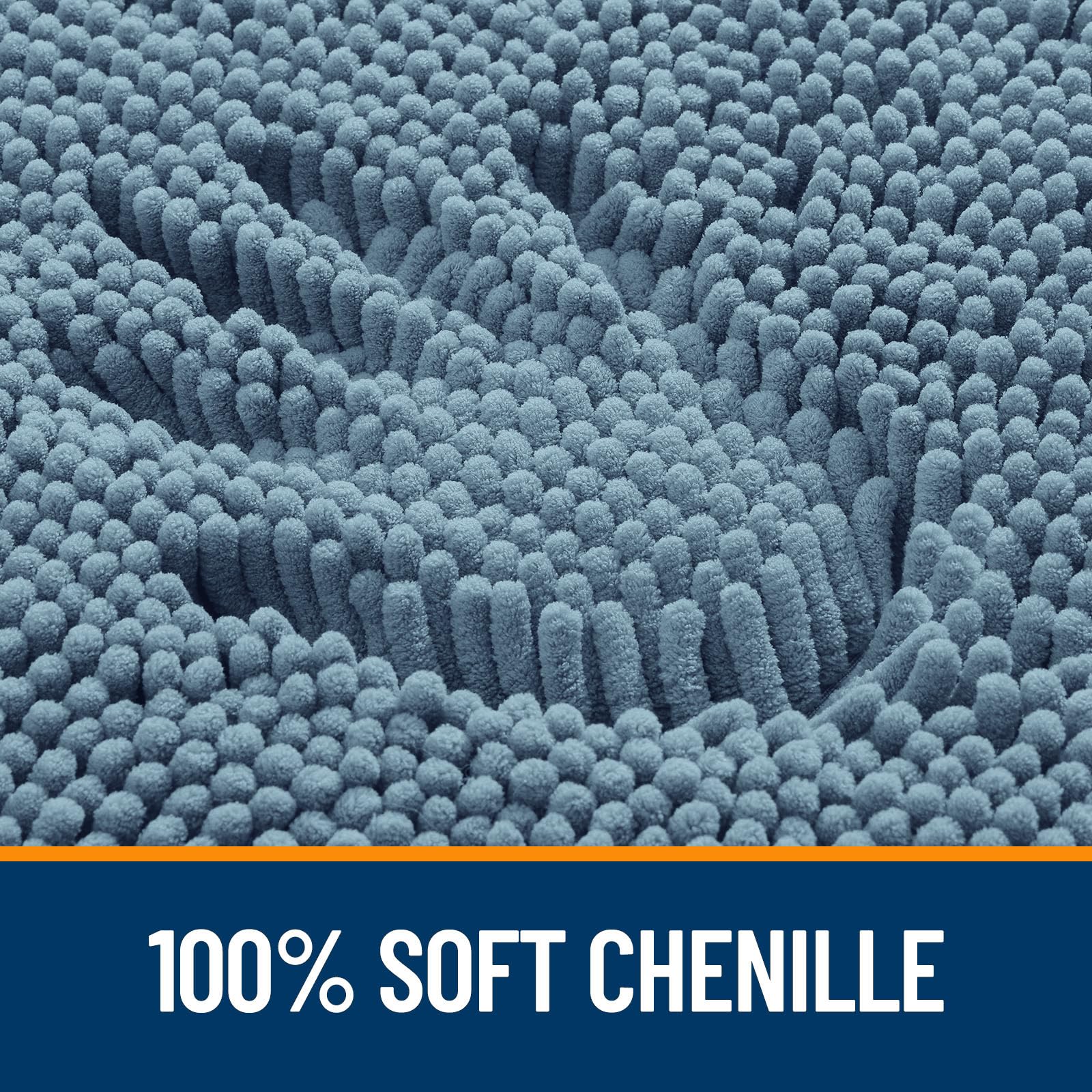 OLANLY absorbent bath rug dense chenille soaking up moisture quickly