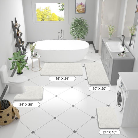 OLANLY bath rug absorbent-dense-chenille keeps floors dry after showers