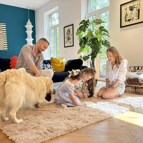 OLANLY area rug easy fluff recovery after packaging and shaping