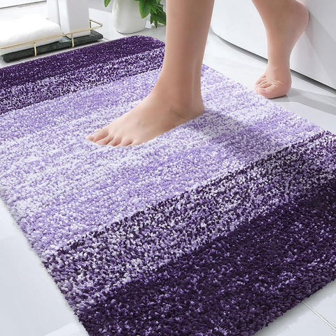 OLANLY bath mat 30x20 gradient stripe features a luxurious color and modern design.