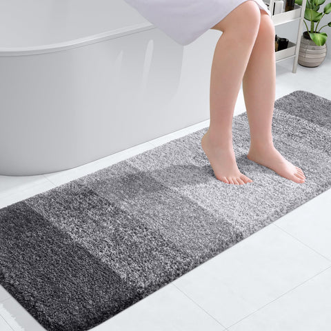 OLANLY bath mat 59x20 features plush microfiber for warm, soft feet