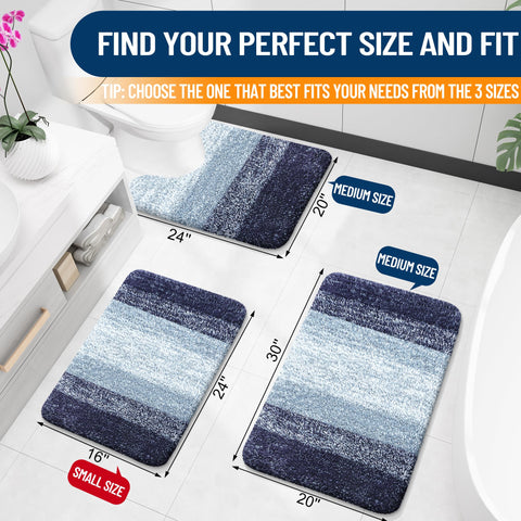 OLANLY bath mat absorbent microfiber texture highlighting moisture pickup after shower