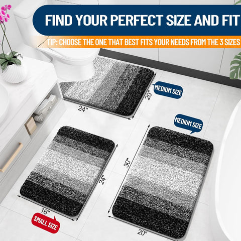 OLANLY absorbent microfiber mat traps moisture for quick-dry bathroom floors.