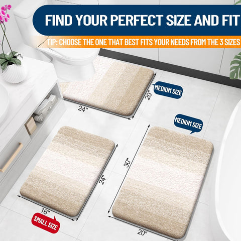 OLANLY bath mat absorbs water quickly after showering.